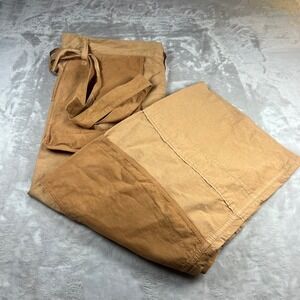Kenzo Women's 40 FR Wide Leg Cargo Pants Tan Tiered Corduroy FB52WPA259CH